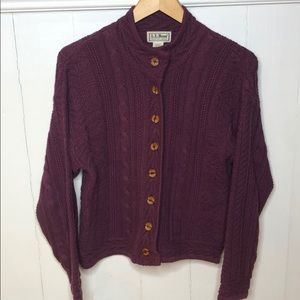 L.L. Bean small button down purple sweater